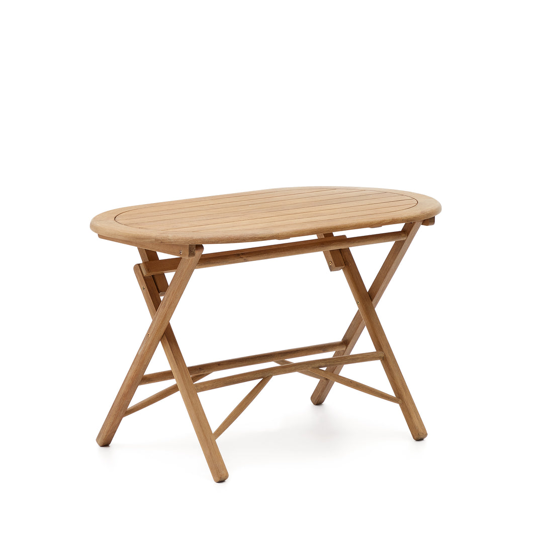 KAVE HOME Dandara havebord foldbar natur akacietræ Ø120x60