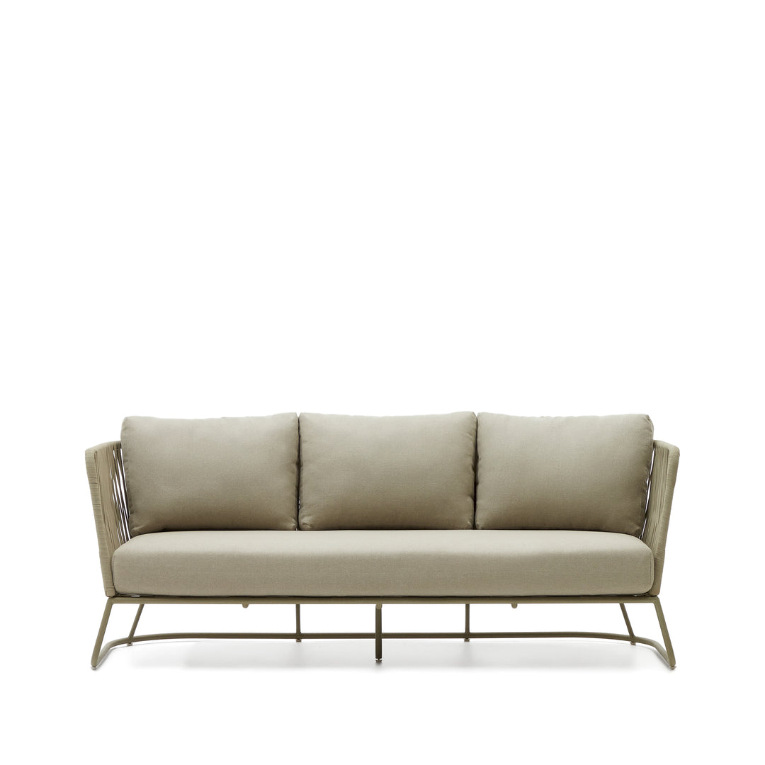 KAVE HOME Saconca 3 pers. udendørs sofa grøn reb og stål