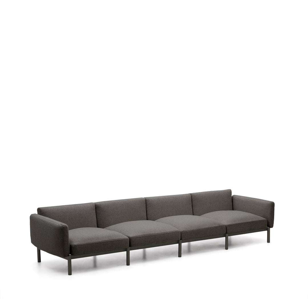 KAVE HOME Sorells udendørs 4 pers. modul sofa grå aluminium 370cm