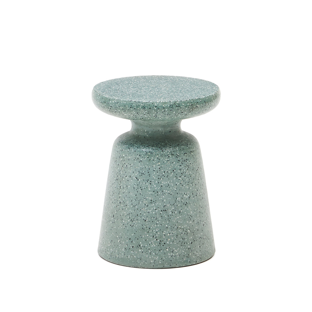 KAVE HOME Mesquida udendørs sidebord rund grøn terrazzo Ø39