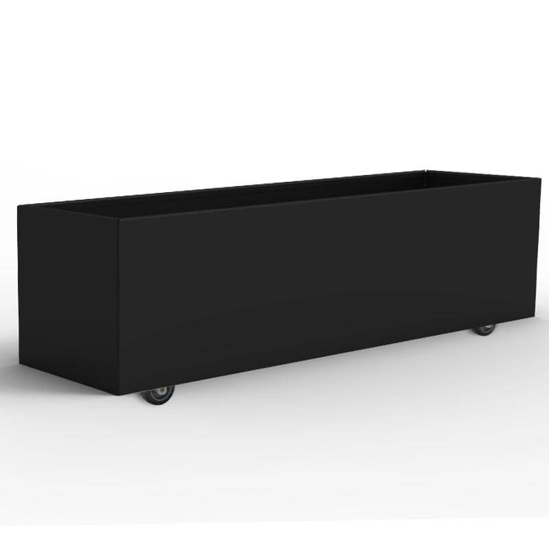 Produktbillede af THOR Plantekasse på hjul 120 x 60 x 40 Black Steel på tilbud i høj kvalitet