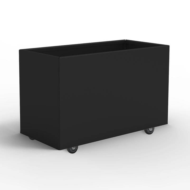 Produktbillede af THOR Plantekasse på hjul 60 x 40 x 40 Black Steel på tilbud i høj kvalitet
