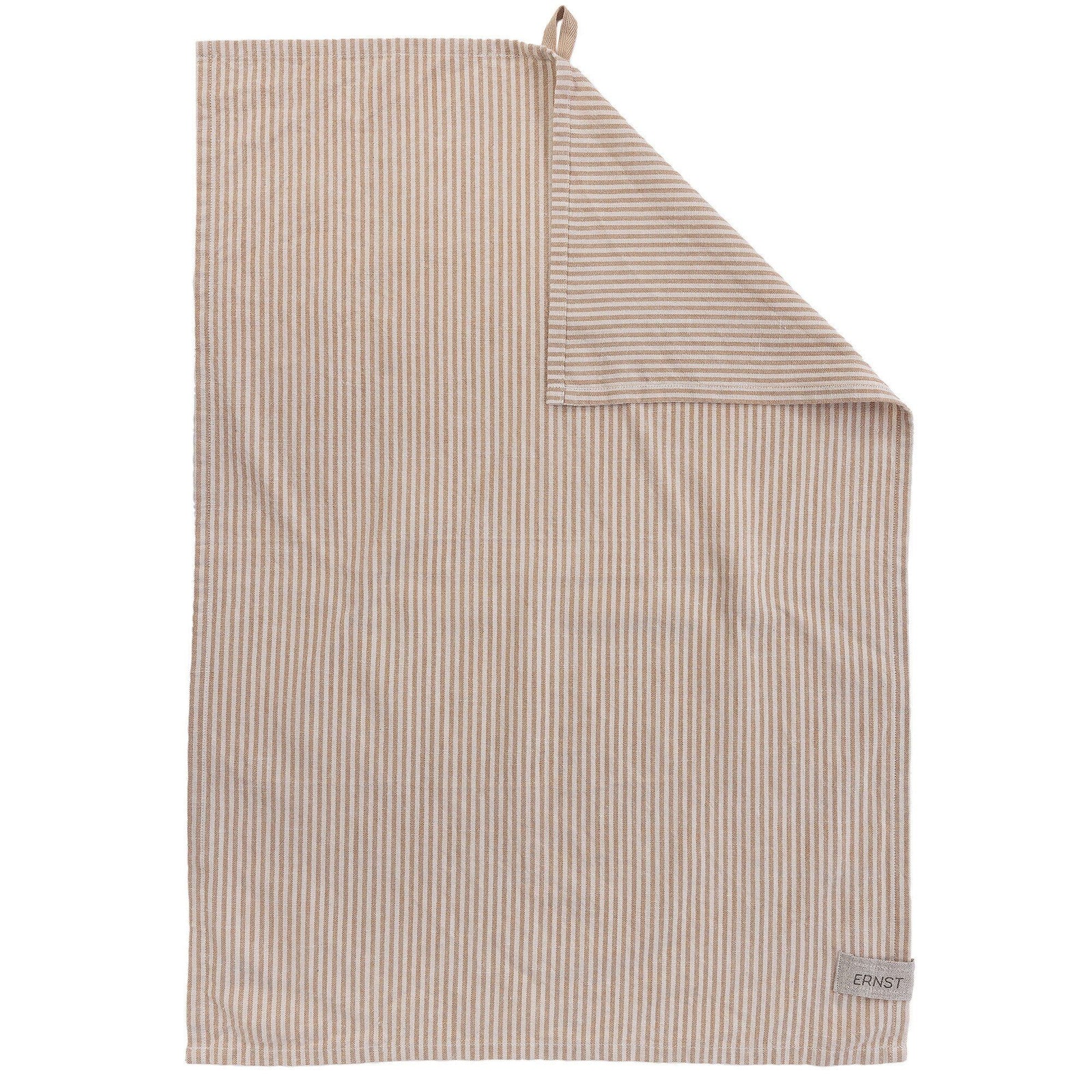 Ernst Ernst Viskestykke stribet 47x70 cm, karamel/beige – produktvisning (Køkkenhåndklæde)