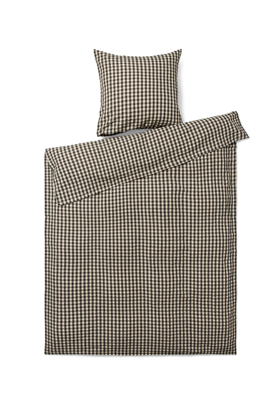 Produktbillede af Juna Bæk&Bølge Sengetøj 140x200 cm sort/sand i premium kvalitet