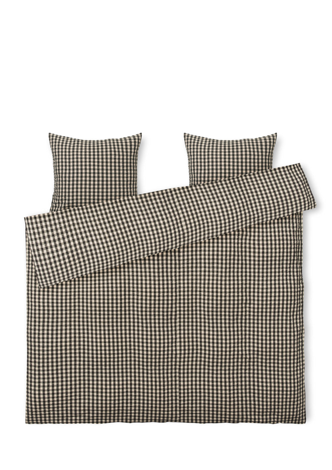 Produktbillede af Juna Bæk&Bølge Sengetøj 200x220 cm sort/sand i premium kvalitet