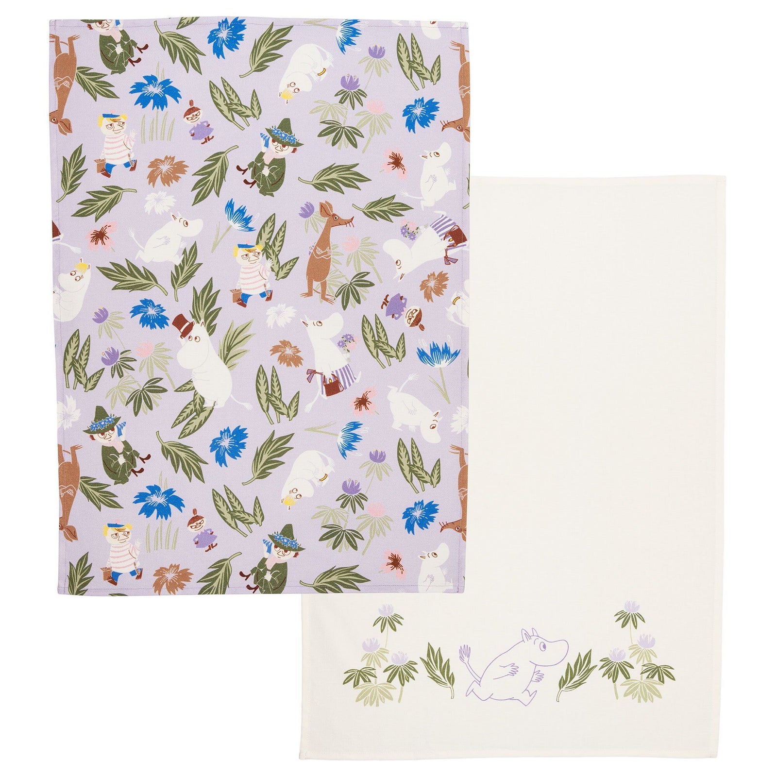 Arabia Arabia Mumin viskestykke lilla + off white, 2 stk. – produktvisning (Moomin)