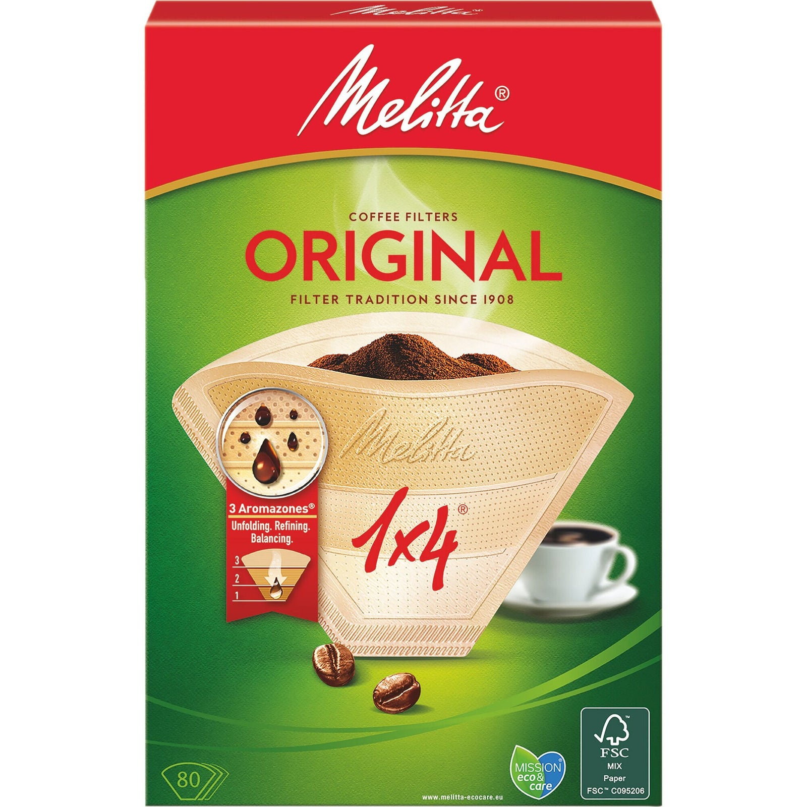 Melitta Melitta Original Kaffefilter 1x4 80 stk. ❤ frontbillede (Kaffefilter)