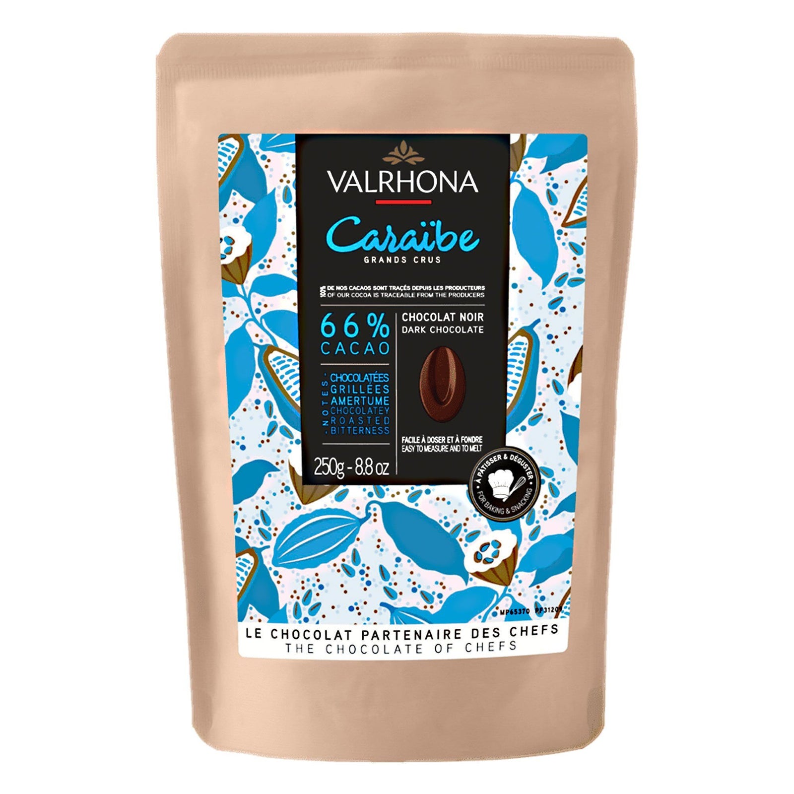 Valrhona Valrhona Caraibe 66% chokolade, 250 g ❤ detaljebillede (Chokolade)