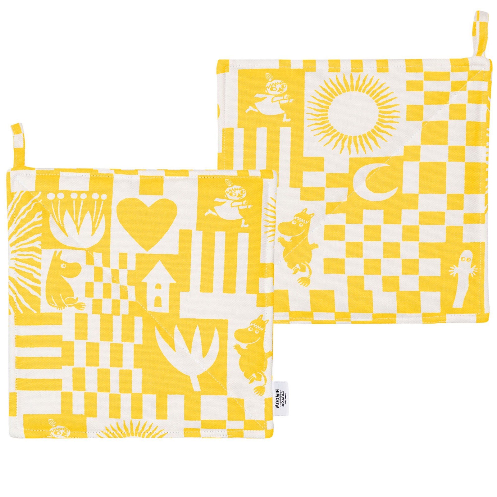 Arabia Arabia Mumin Fest Grydelapper, gul – vinkelbillede (Moomin)