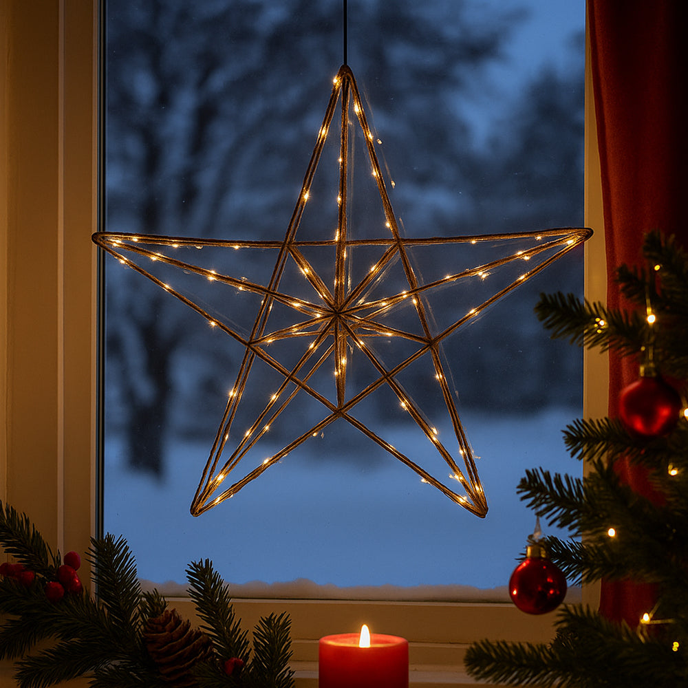 Produktbillede af LED Julestjerne Ø38,5 cm med små lysende dioder på tilbud