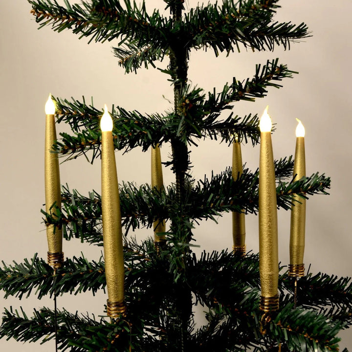Juletræslys LED 20 stk. Trådløse inkl. Fjernbetjening & Klemmer passer til de fleste Georg Jensen lysholdere m.m. Guld
