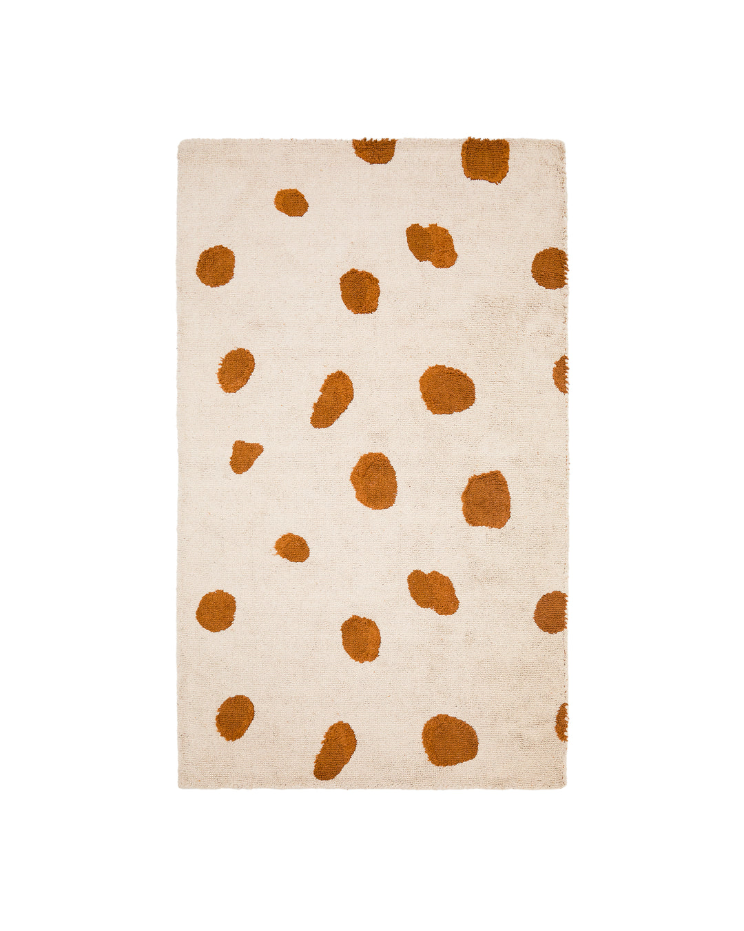 KAVE HOME Tandani gulvtæppe til børn rektangulær beige bomuld orange gepardmønster 90x150
