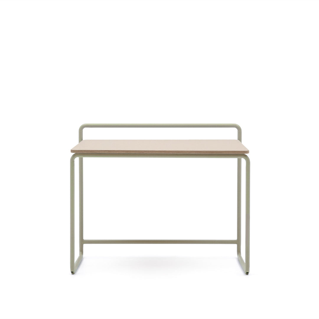 KAVE HOME Tinn børneskrivebord rektangulær natur askefinér og beige metal 82x45