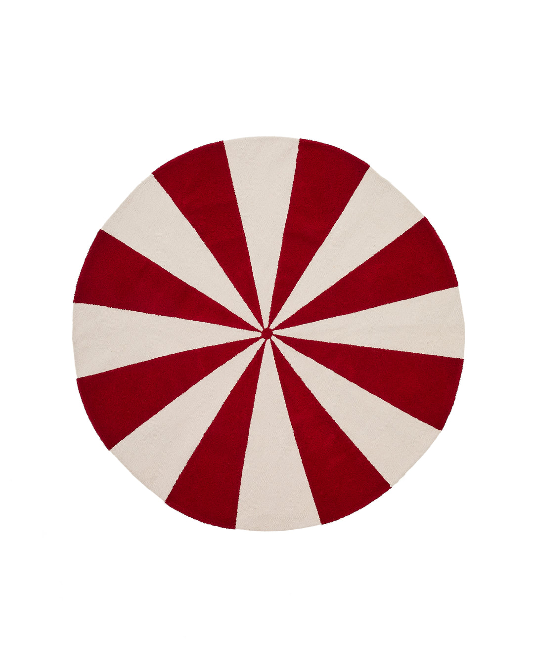 KAVE HOME Wirla gulvtæppe til børn rund beige og rød bomuld Ø100