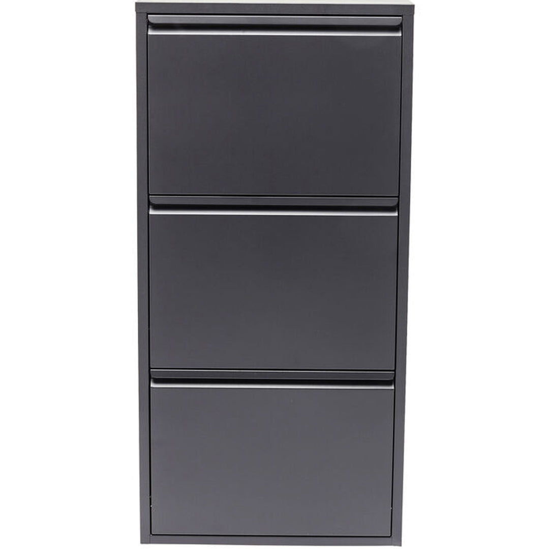 KARE DESIGN Caruso 3 Anthracite skoskab m. 3 rum antracitgrå stål