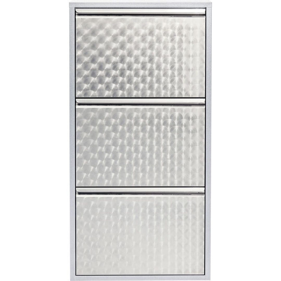 KARE DESIGN Caruso 3 Silver brushed skoskab m. 3 rum sølv stål