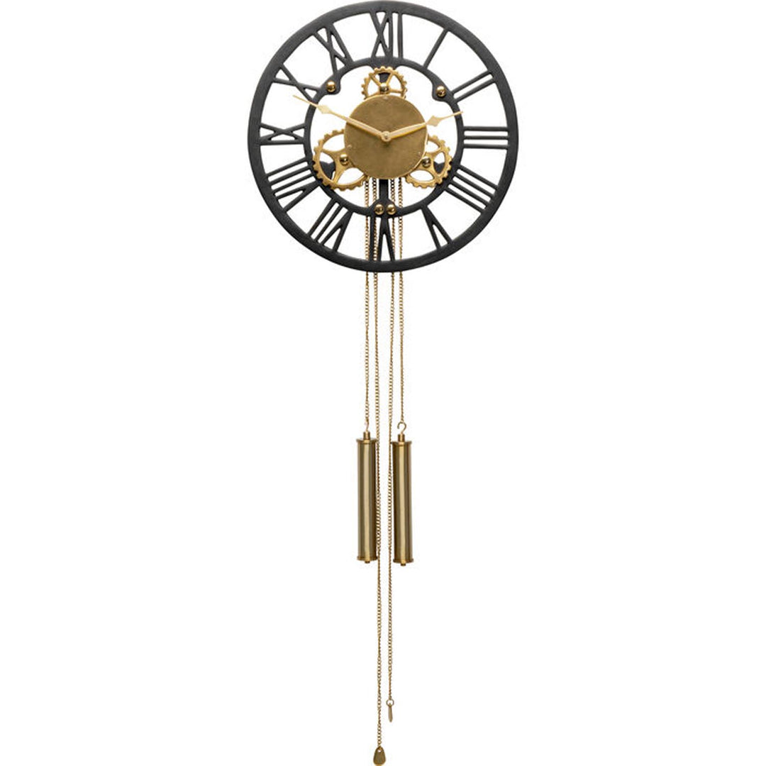 KARE DESIGN Clockwork vægur messing og sort aluminium 126x46
