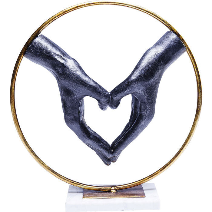 KARE DESIGN Object Elements Heart Hand  figur polyresin og marmor H:33,5cm