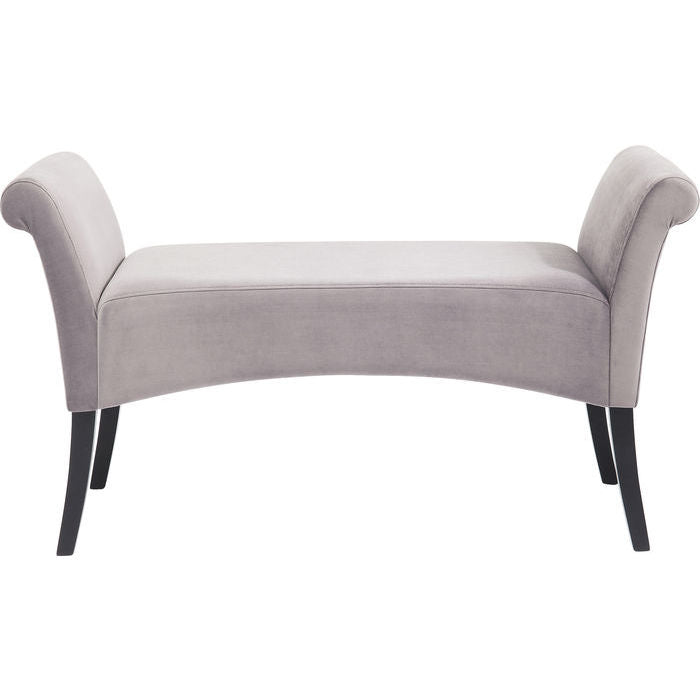 KARE DESIGN Motley bænk m. armlæn sølvgrå polyester fløjl og bøg 107x38
