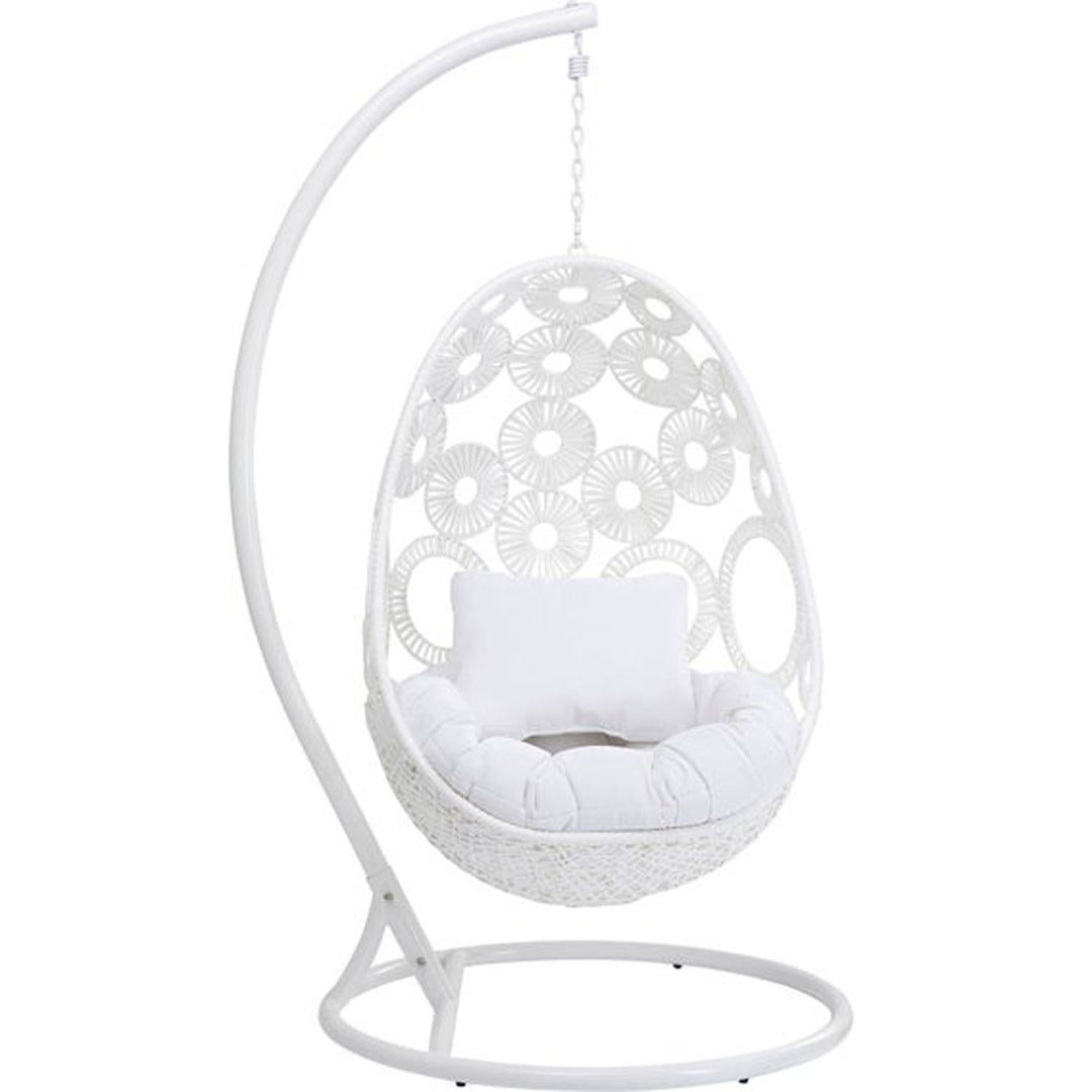 KARE DESIGN Ibiza White hængestol hvid polyester polyrattan og stål