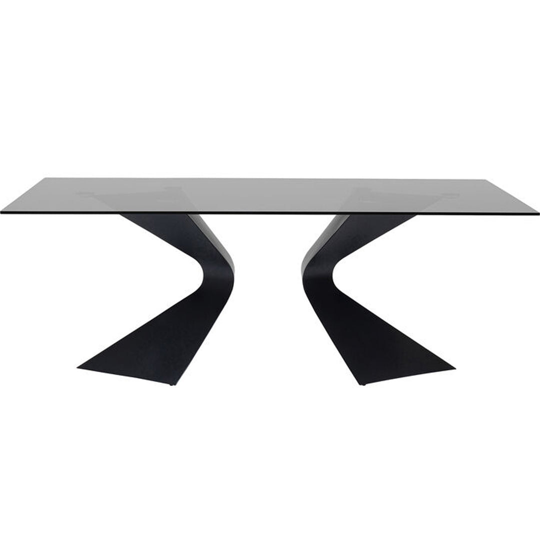 KARE DESIGN Gloria Black spisebord rektangulær glas og sort stål 200x100