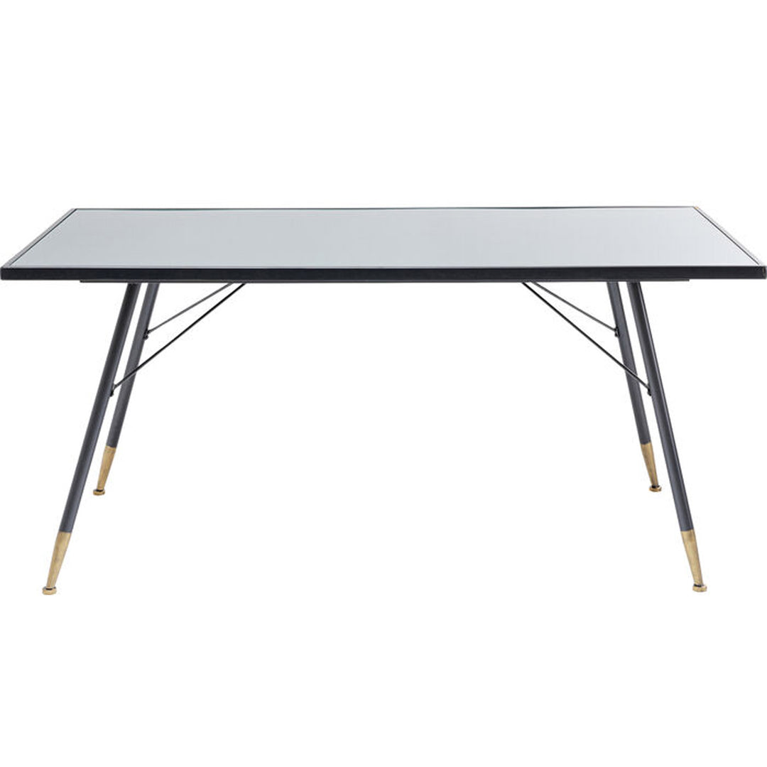 KARE DESIGN La Gomera spisebord klar glas/sort MDF og antracitgrå/messing stål 160x80