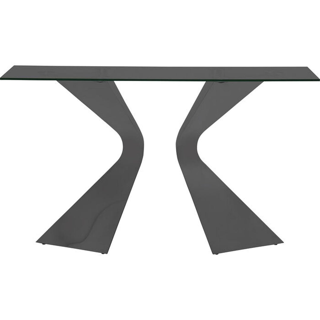KARE DESIGN Gloria Black konsolbord røgfarvet glas og sort stål 140x81