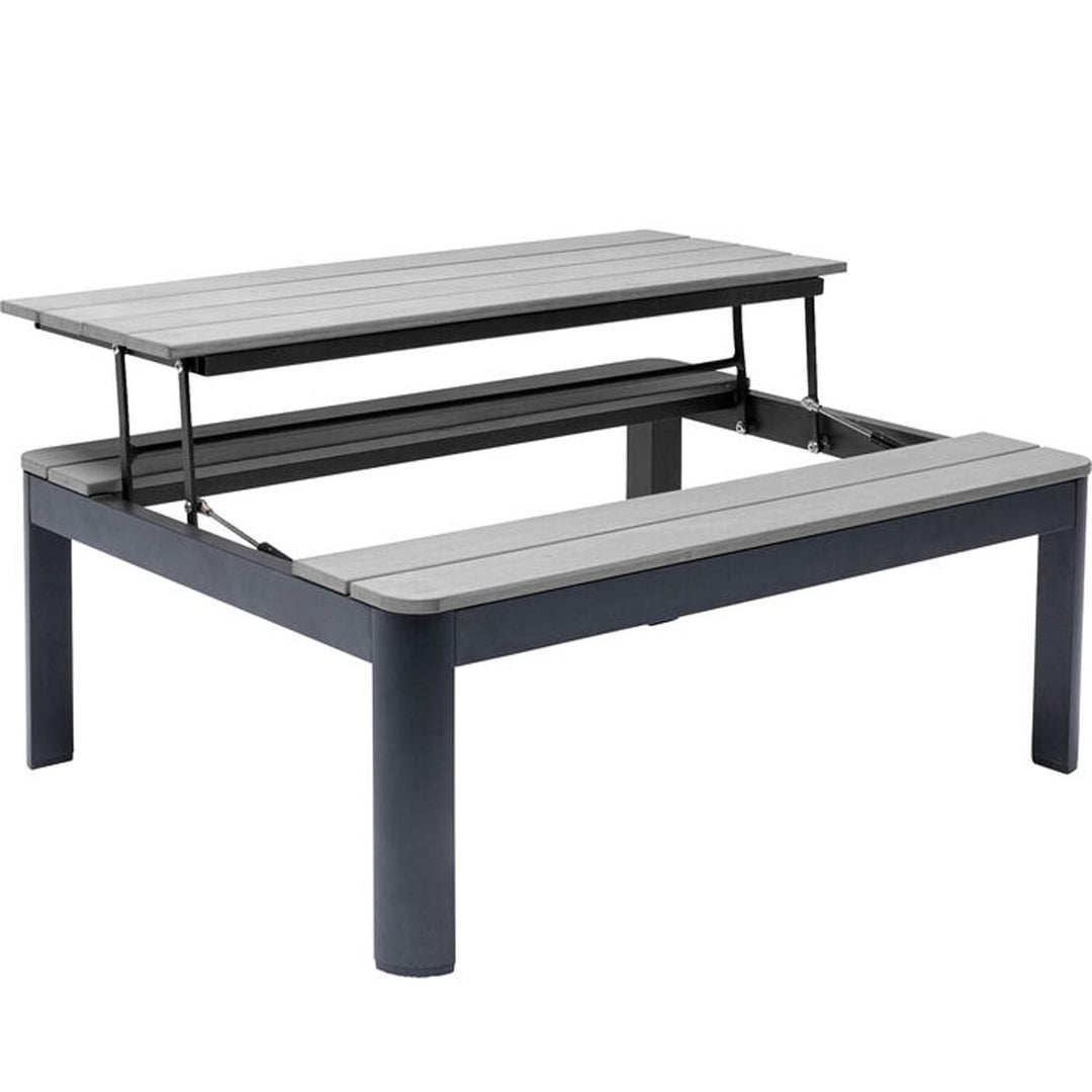 KARE DESIGN Holiday Black multifunktionelt havebord/bord med bænk polywood og aluminium 90x71