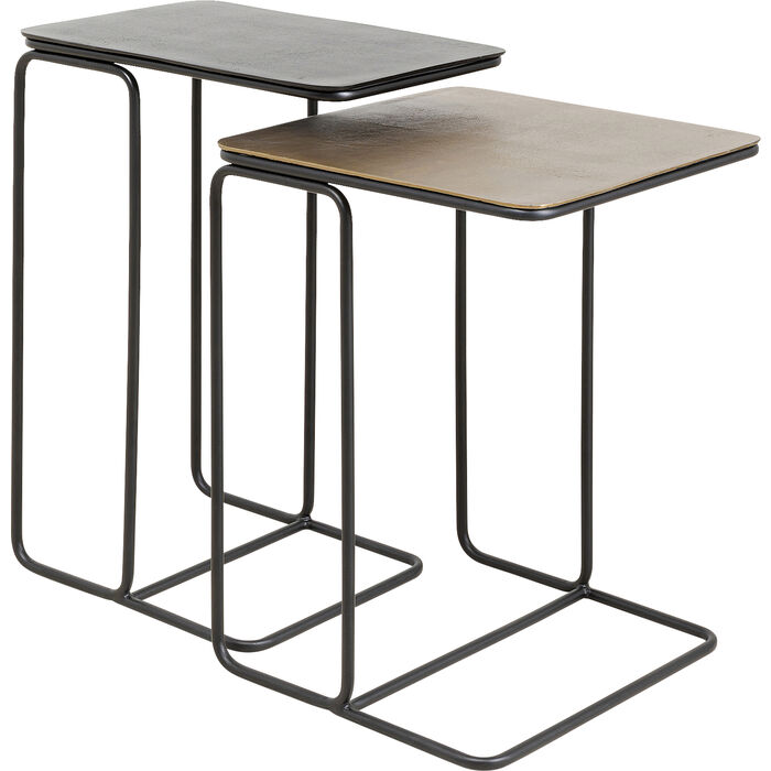 KARE DESIGN Diego sidebord messing/bronze aluminium og stål sæt af 2
