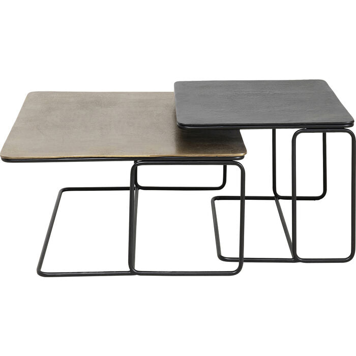 KARE DESIGN Diego sofabord messing/bronze aluminium og stål sæt af 2