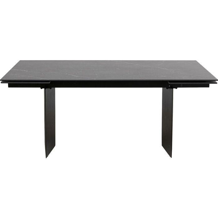KARE DESIGN Novel spisebord inkl. 2 tillægsplader sort keramik stentøj og stål 180 40+40 x90