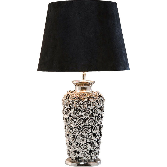 KARE DESIGN Rose Multi bordlampe sort velour og sølv lertøj