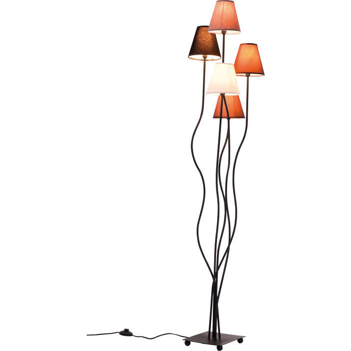 KARE DESIGN Flexible Mokka Cinque gulvlampe multifarvet stof og stål