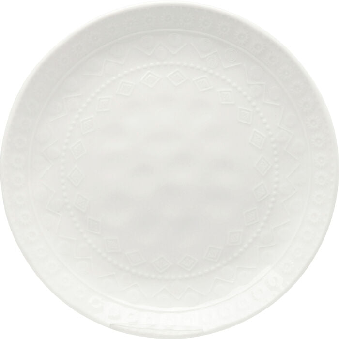 KARE DESIGN Karma middagstallerken m. reliefmønster rund hvid keramik Ø22