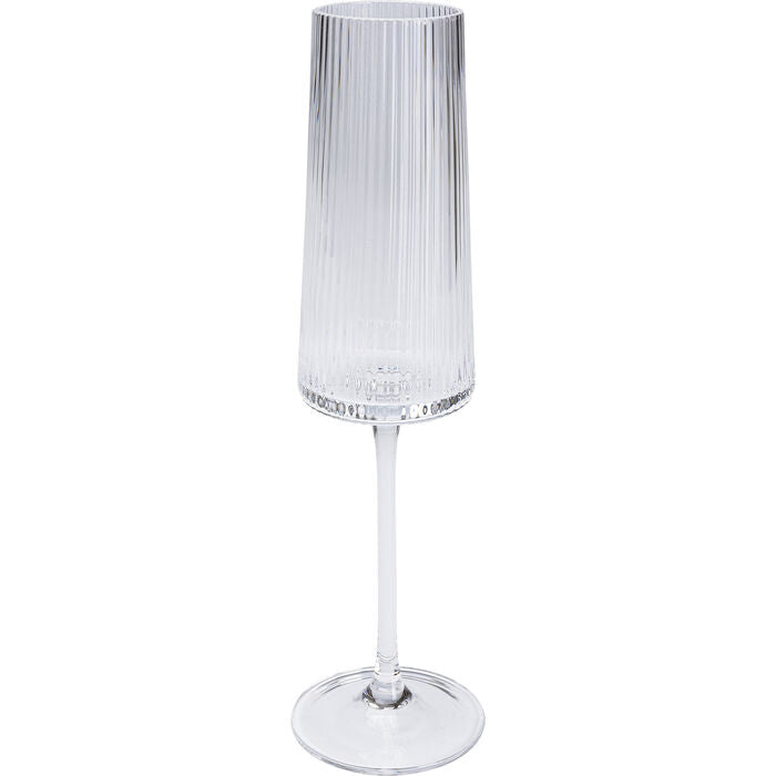 KARE DESIGN Riffle champagneglas m. riller klar glas H:25