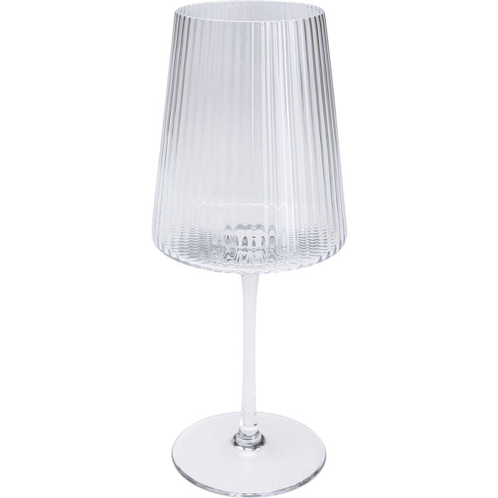 KARE DESIGN Riffle rødvinglas m. riller klar glas H:25
