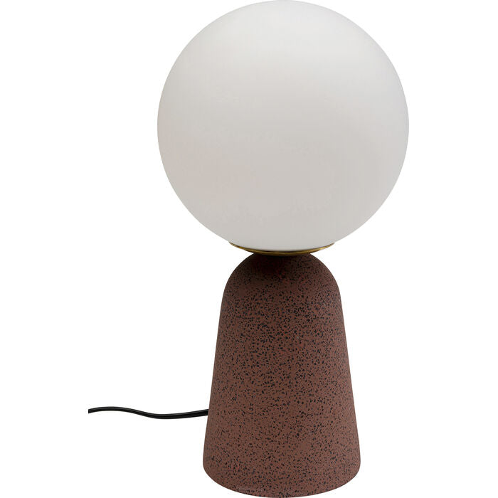 KARE DESIGN Bollie bordlampe klar glas og rød beton cement
