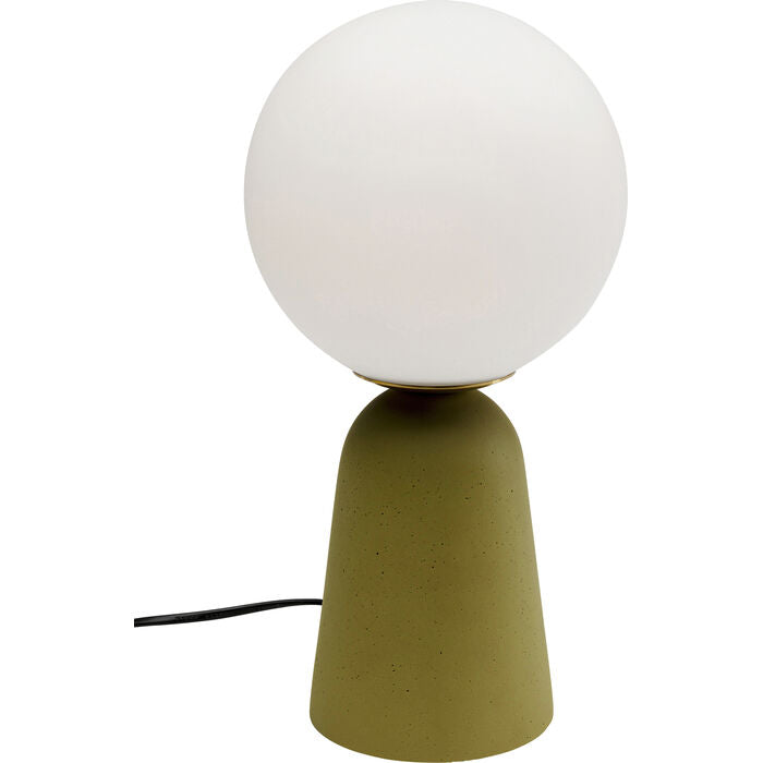 KARE DESIGN Bollie bordlampe klar glas og grøn beton cement