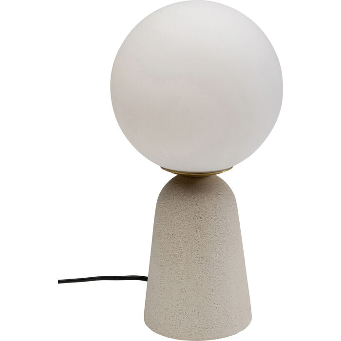 KARE DESIGN Bollie bordlampe klar glas og beige beton cement