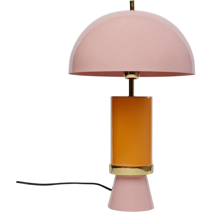 KARE DESIGN Josy bordlampe lyserød og okkergul emalje stål