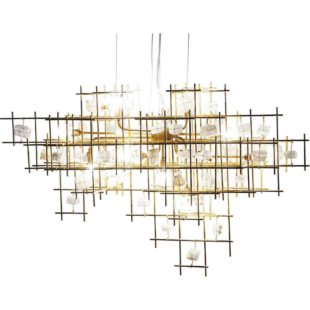 KARE DESIGN Stone Mobile loftlampe guld stål og hvide sten