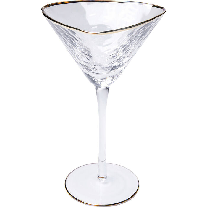 KARE DESIGN Hommage cocktailglas m. struktur og guldkant håndlavet klar glas H:20