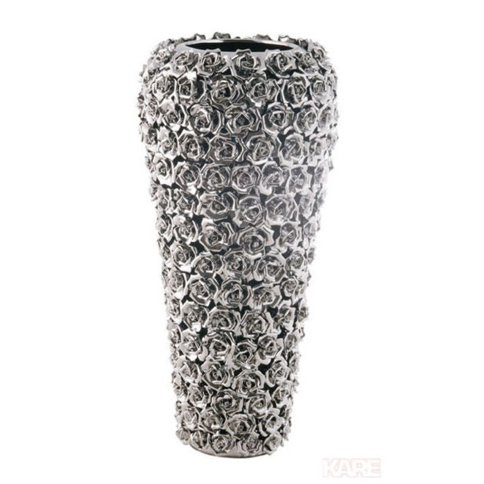 KARE DESIGN Rose Multi Chrome vase stor krom fajance Ø21,5