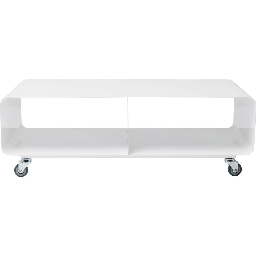 KARE DESIGN Lounge TV-bord med hjul hvid stål 90x42