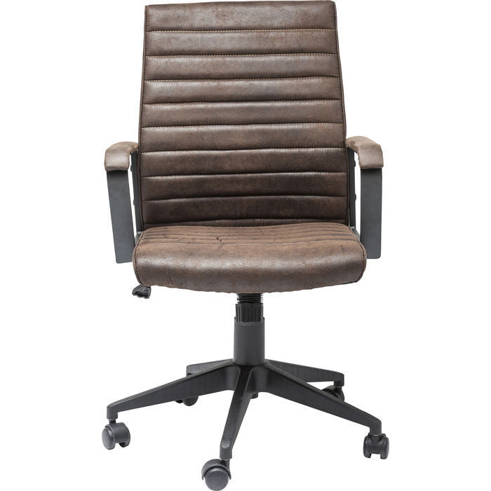 KARE DESIGN Labora skrivebordsstol m. armlæn vippefunktion brun polyester stål polyamid nylon