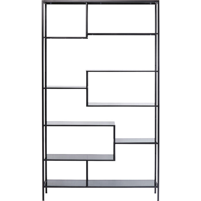 KARE DESIGN Loft reol rektangulær antracit glas og sort stål H:195