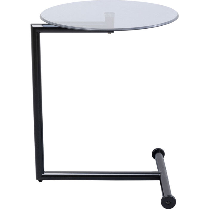 KARE DESIGN Easy Living Black sidebord rund glas og sort stål Ø46