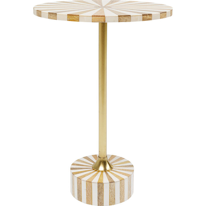 KARE DESIGN Domero Cirque sidebord rund guld/hvid polyresin og messing stål Ø40