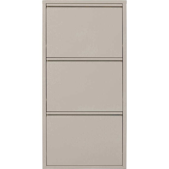 KARE DESIGN Caruso 3 skoskab m. 3 låger creme stål H:104