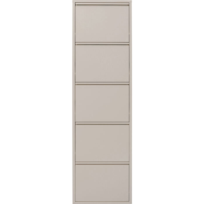 KARE DESIGN Caruso 5 skoskab m. 5 låger creme stål H:173